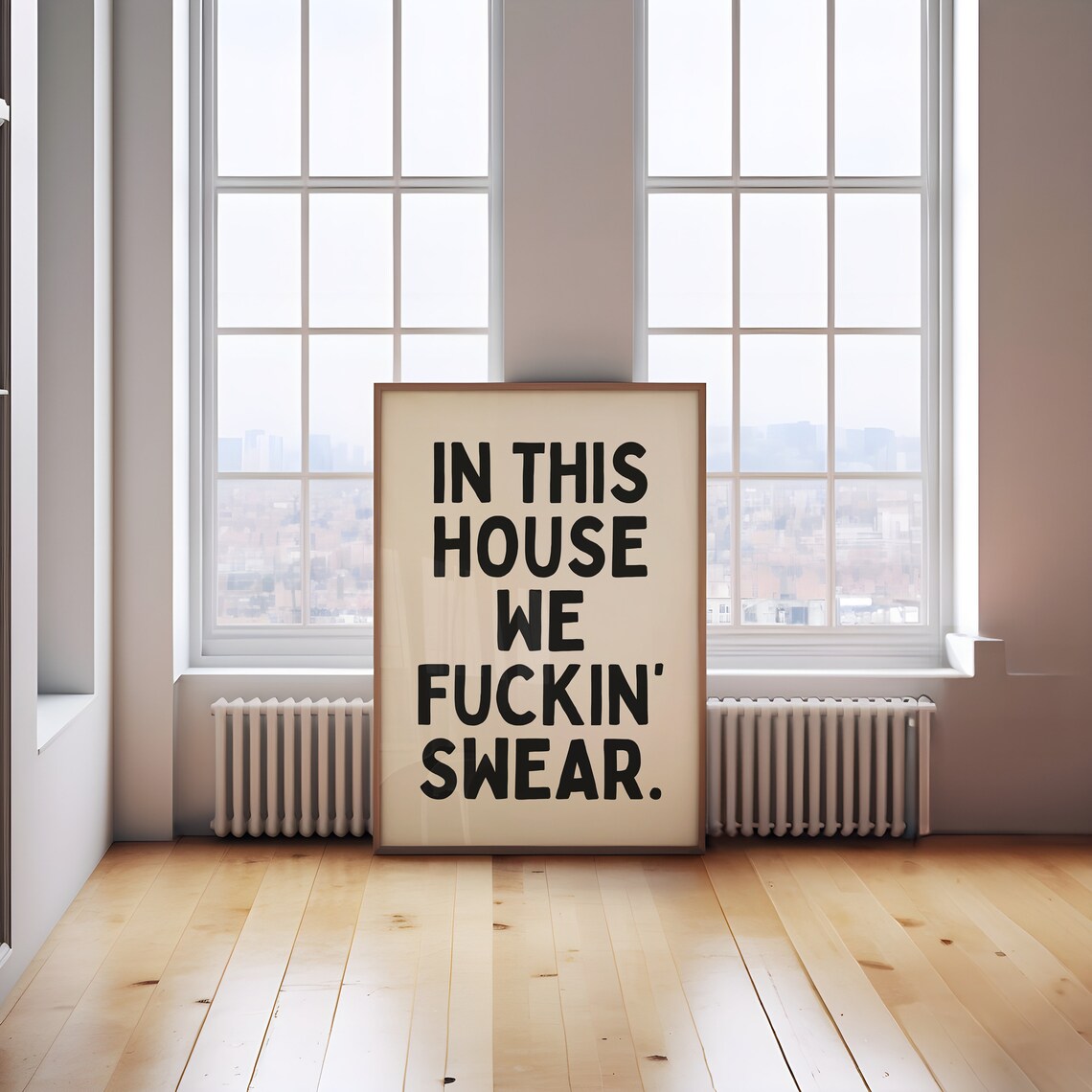 Carpe Fucking Diem Bold Black Cream Sarcastic Latin Quote Poster - Image 2