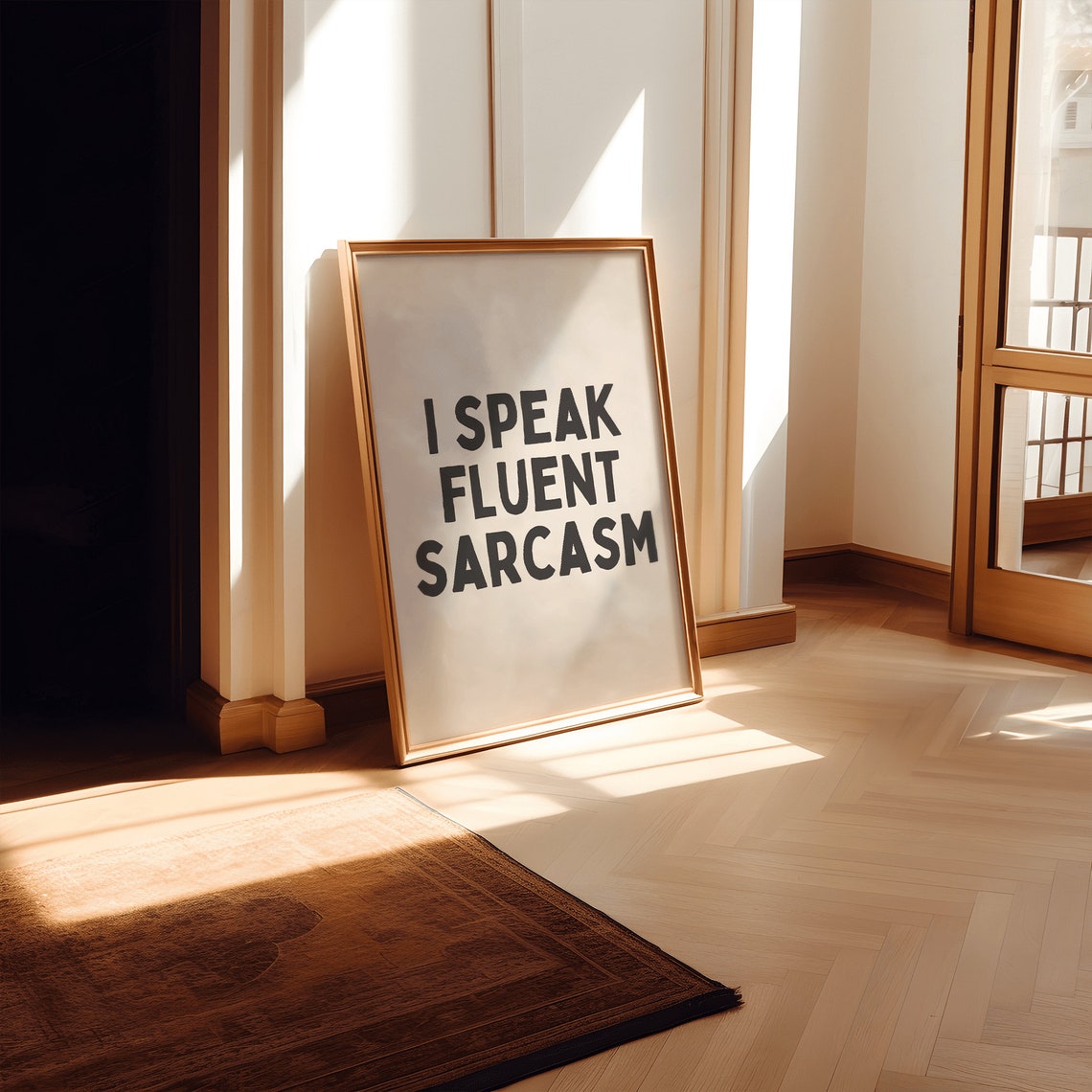 I Speak Fluent Sarcasm Black Typography Funny Minimal Poster - Image 2