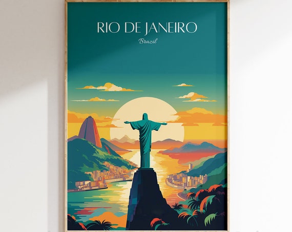 Rio De Janeiro Travel Print Vintage Modern Home Decor