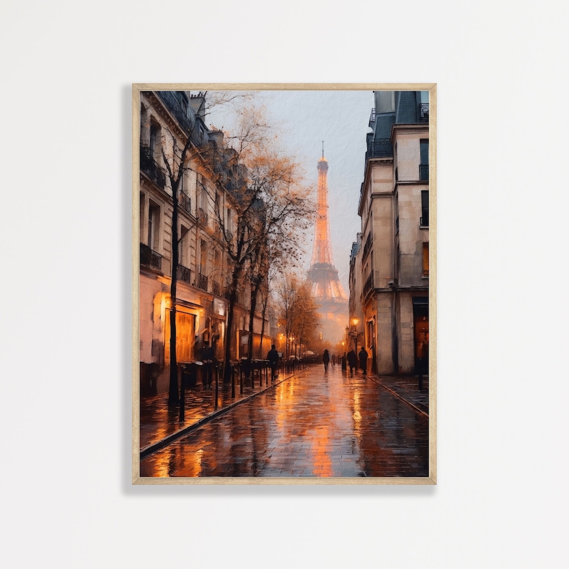 Moody Vintage Paris Eiffel Tower Art Print, Retro France