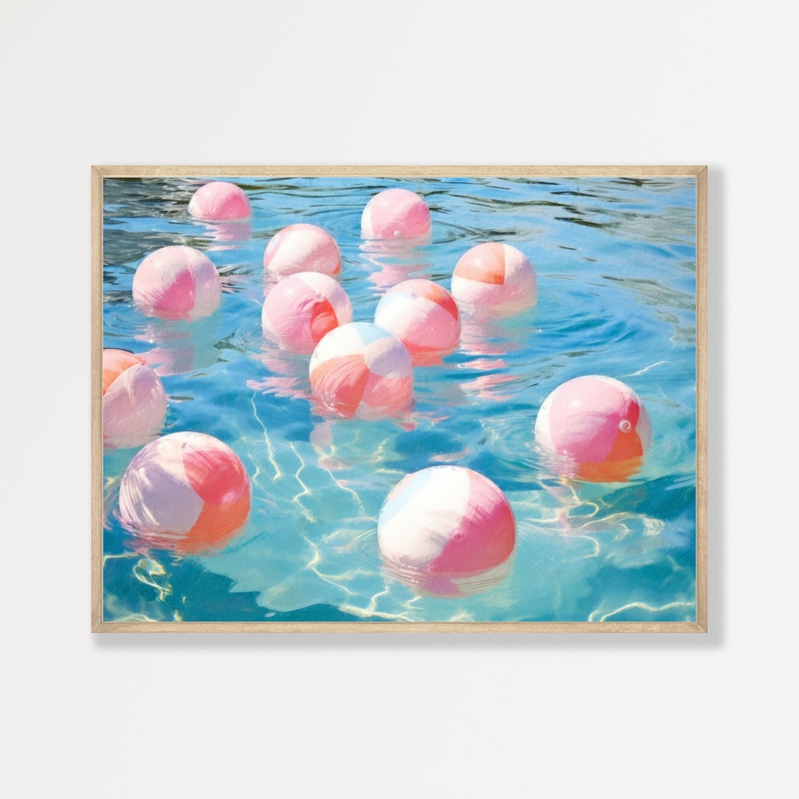 Beach Balls Retro Eclectic Coastal Decor Art Print