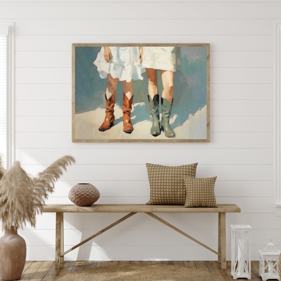 Cowgirl Boots Retro Western Country Art Print - Image 3
