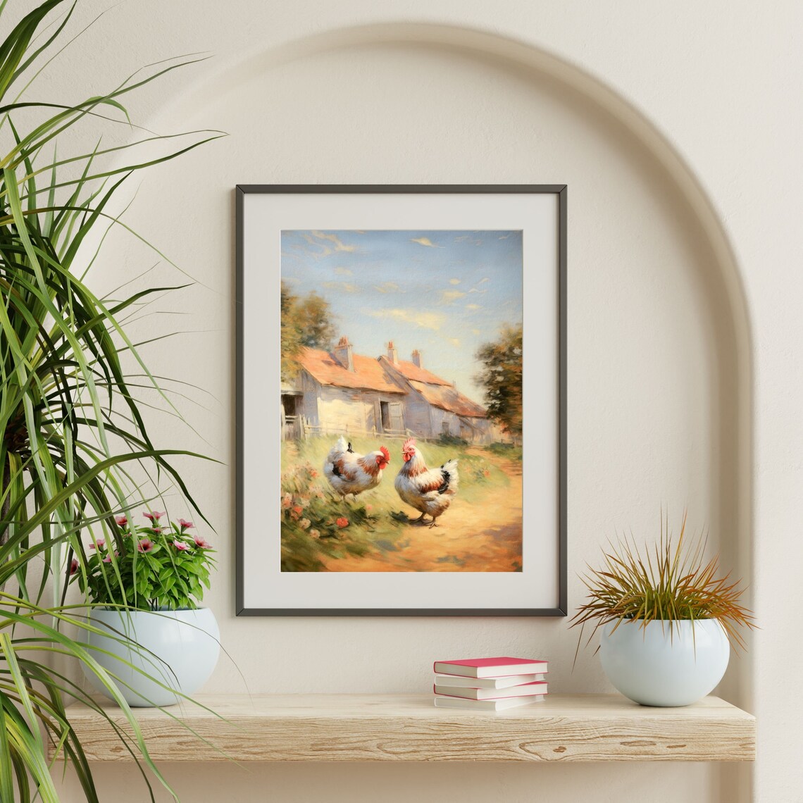 Retro Chickens Country Farmhouse Wall Art Print - Image 2