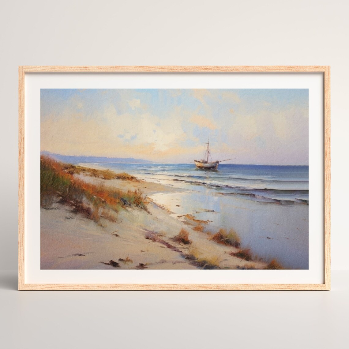 Retro Seascape Coastal Art Print, Beach Aesthetic Decor - Image 2