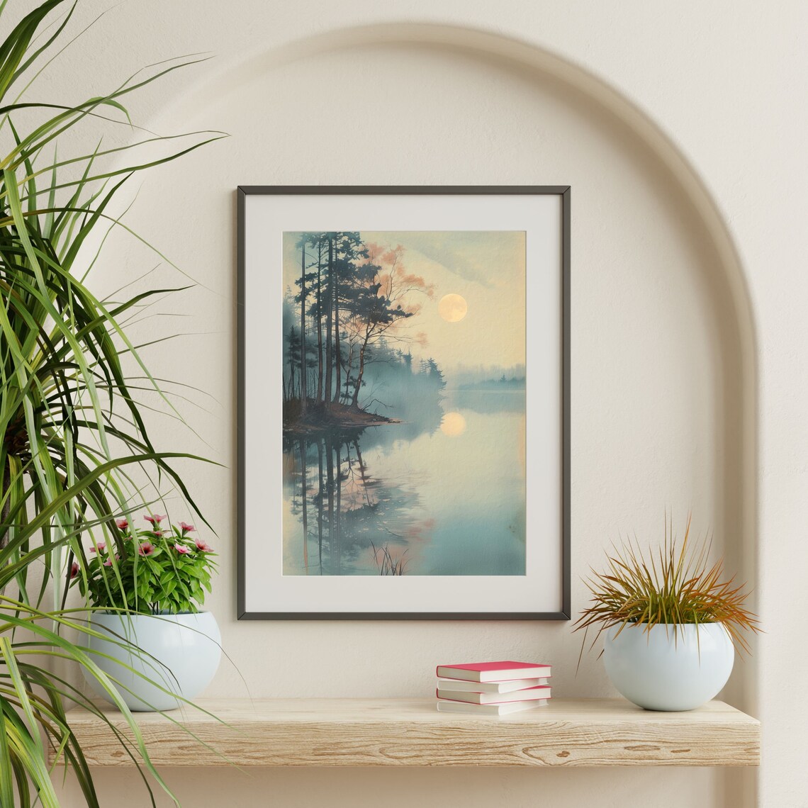 Japanese Landscape Painting, Retro Vintage Art Print - Image 2