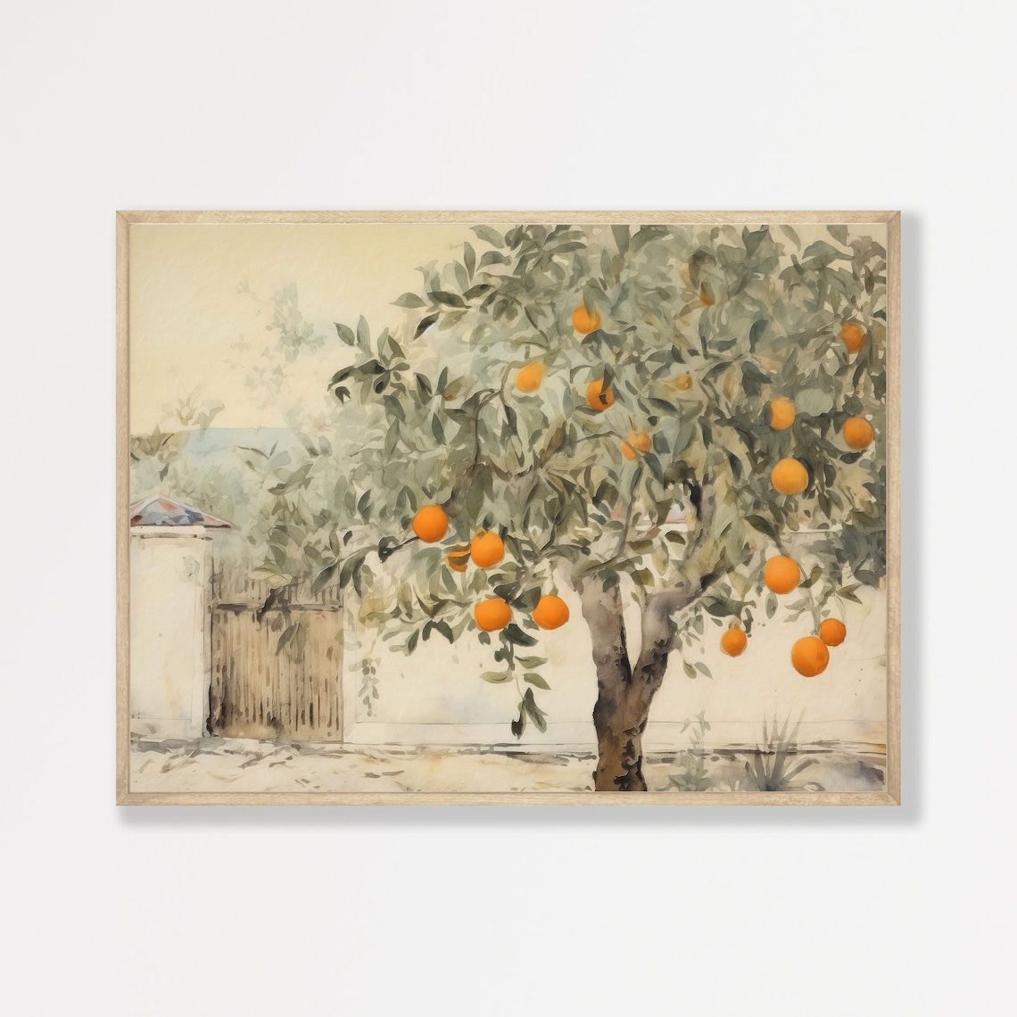 Antique Orange Tree, Vintage French Country Poster
