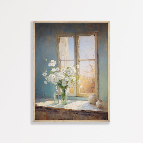 Floral Still Life Retro Cottage Aesthetic Art Print