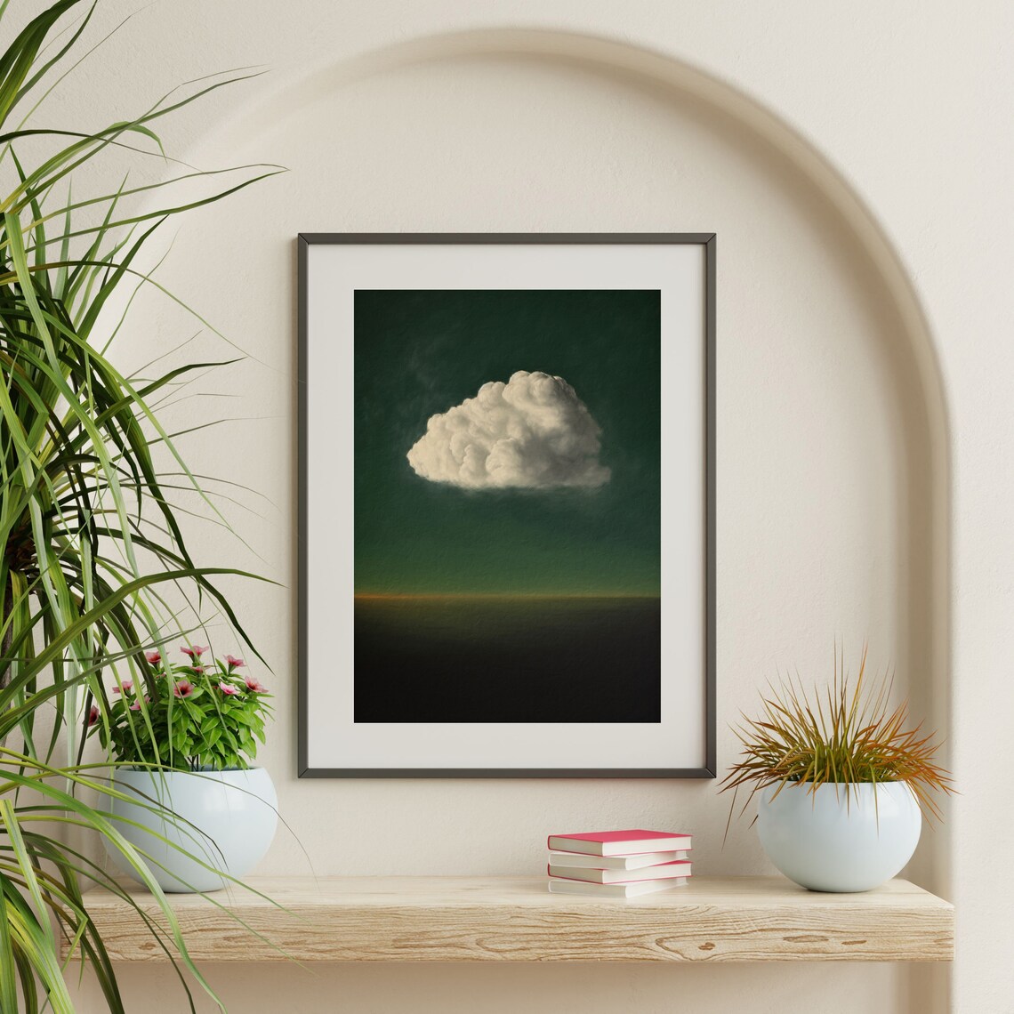 Moody Cloud Minimalist Vintage Abstract Art Print - Image 2