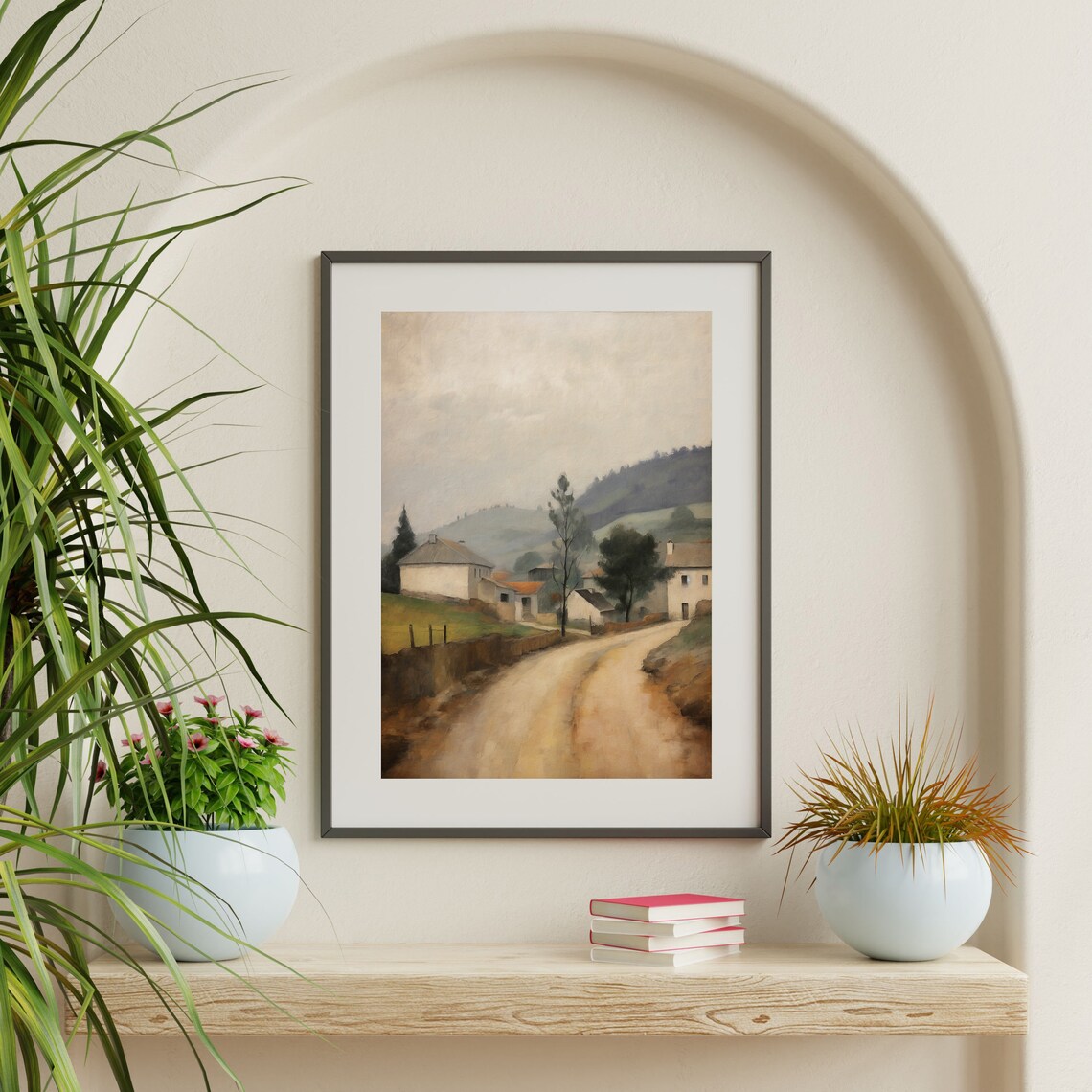 Neutral Country Vintage Countryside Art Print - Image 2