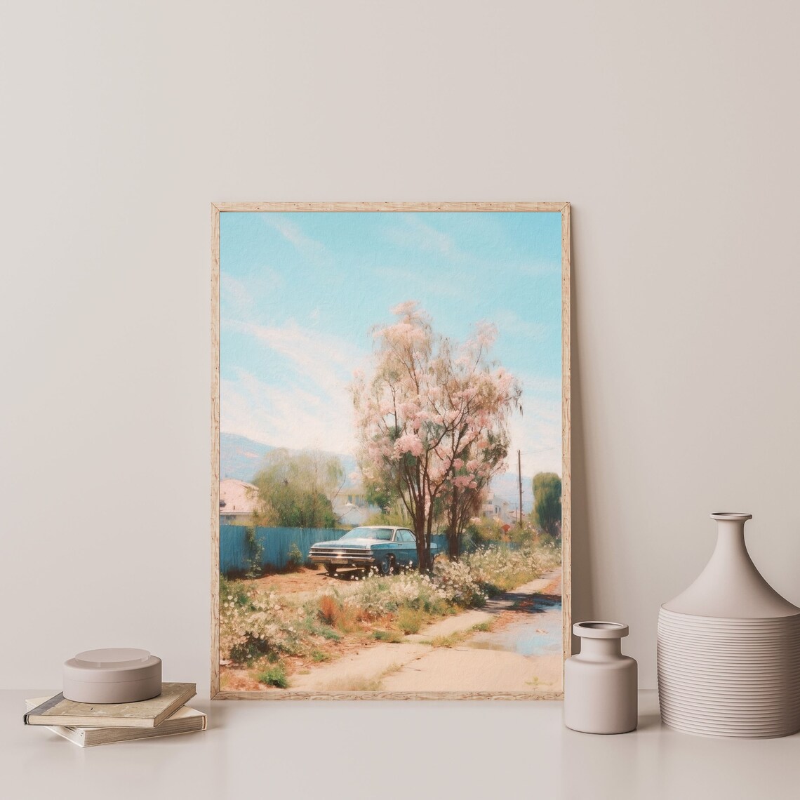 Retro Car Painting Aesthetic, Vintage Bedroom Art Print - Image 3