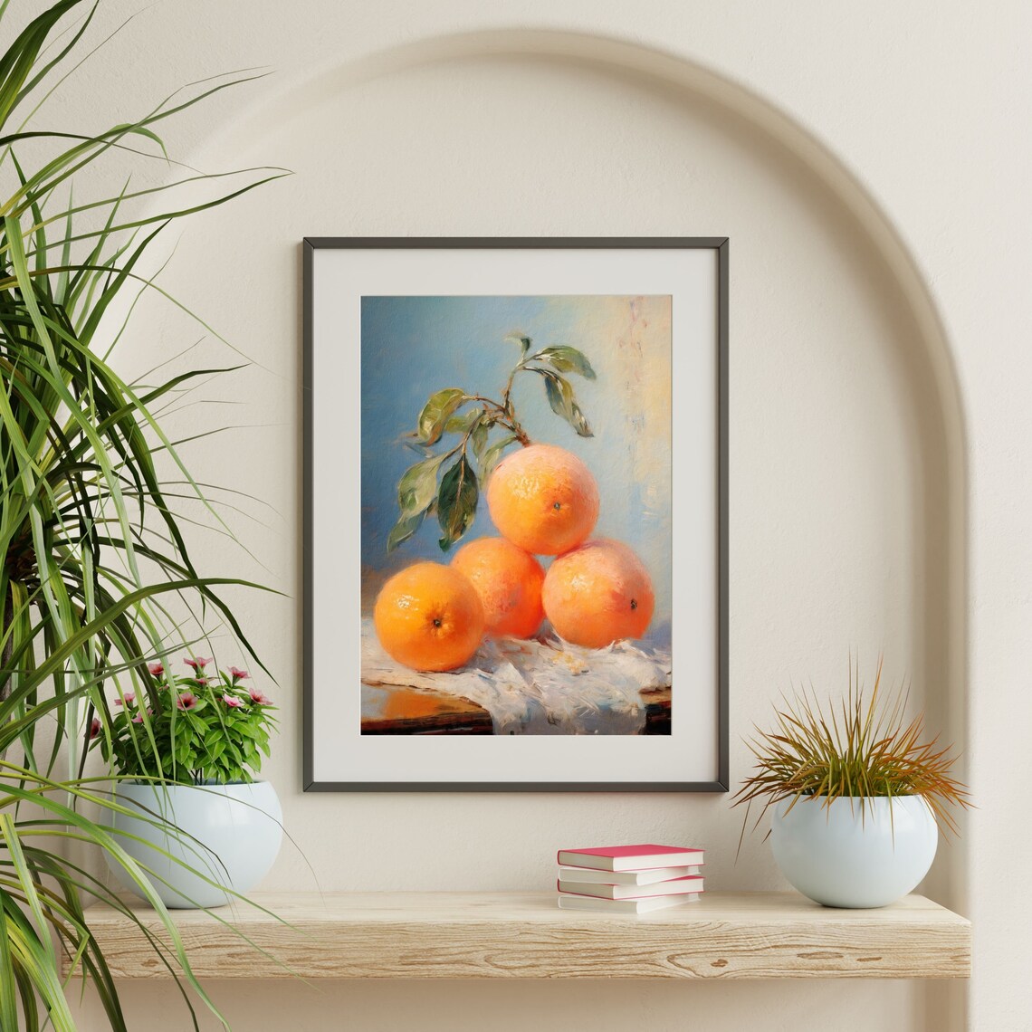 Retro Oranges Still Life Oil Painting, Kitchen Art Print - Image 2