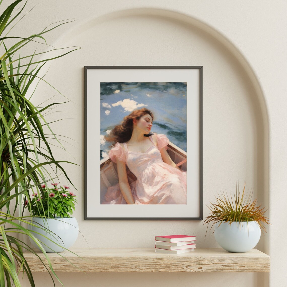Retro Vintage Woman Portrait Art Print, Minimal - Image 2
