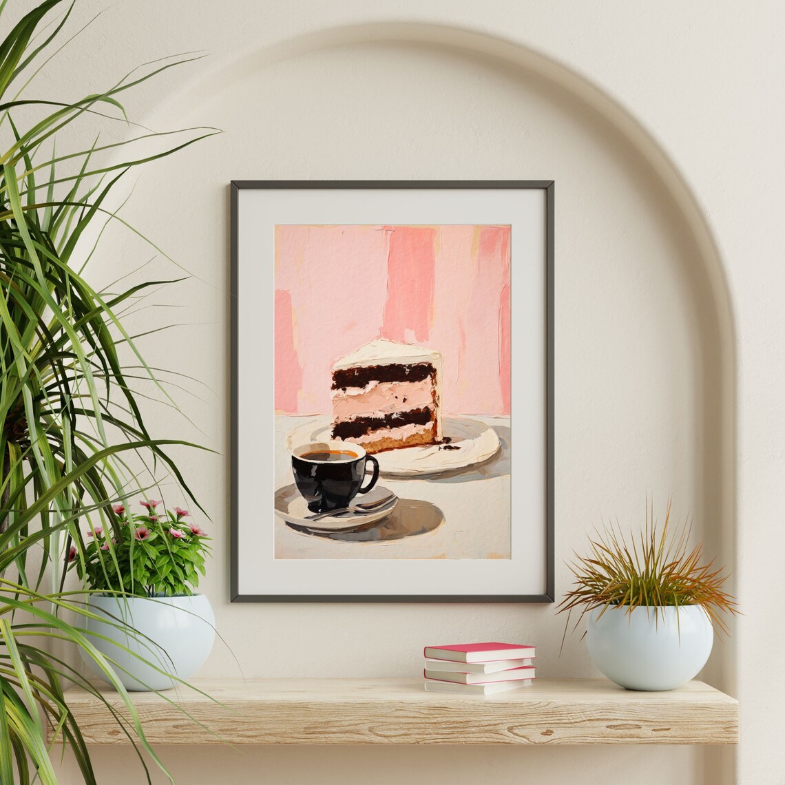 Coffee And Cake Retro Pastel Kitchen Art Print - Image 2