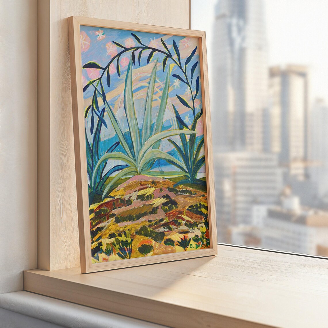 Rainbow Agave Botanical Print, Vintage Desert Art Print