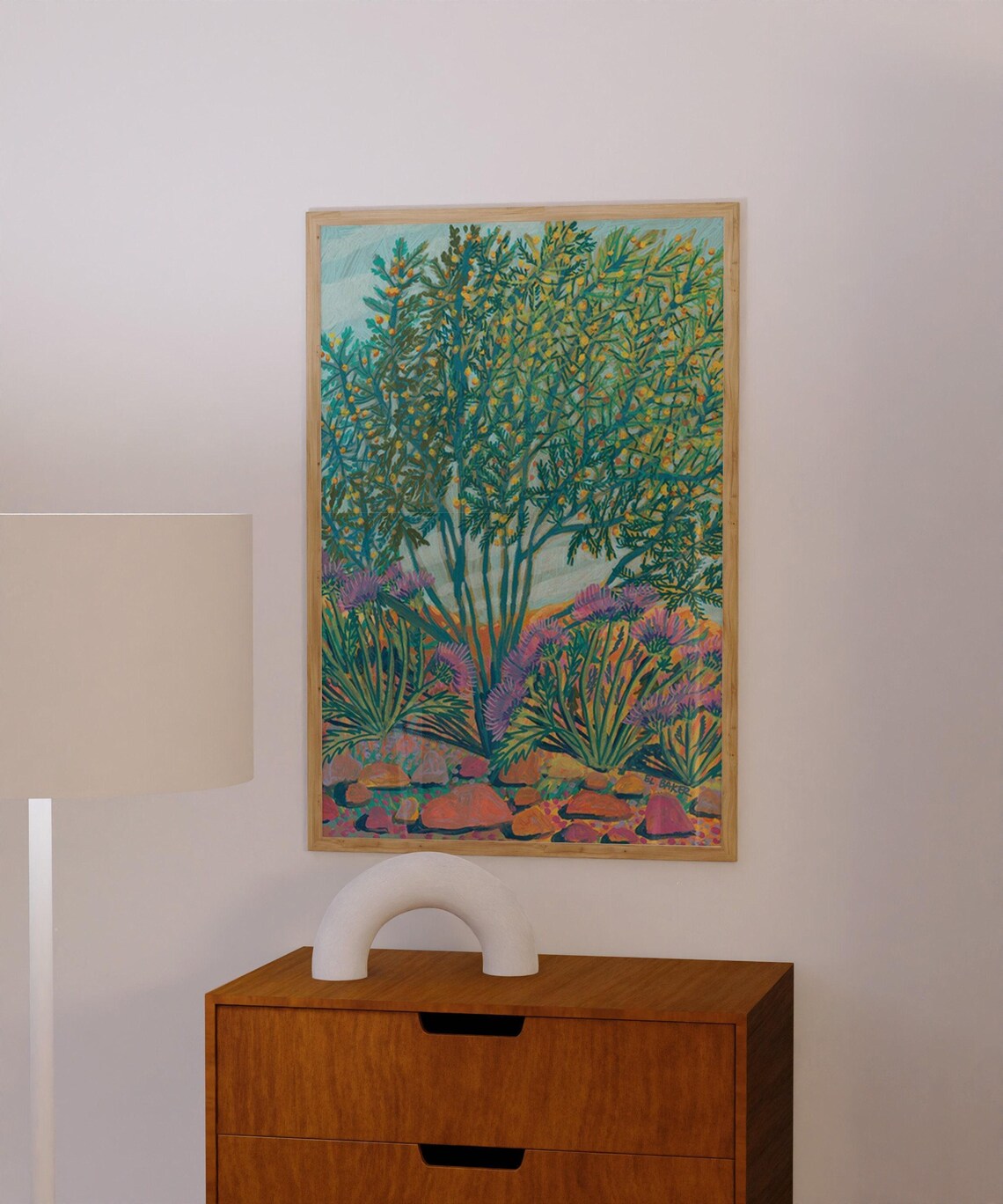 Texas Wildflower Art Print, Retro Austin Botanical