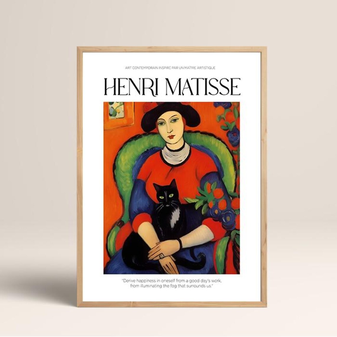 Henri Matisse Woman With Black Cat Fauvist Portrait Poster Art - Image 2