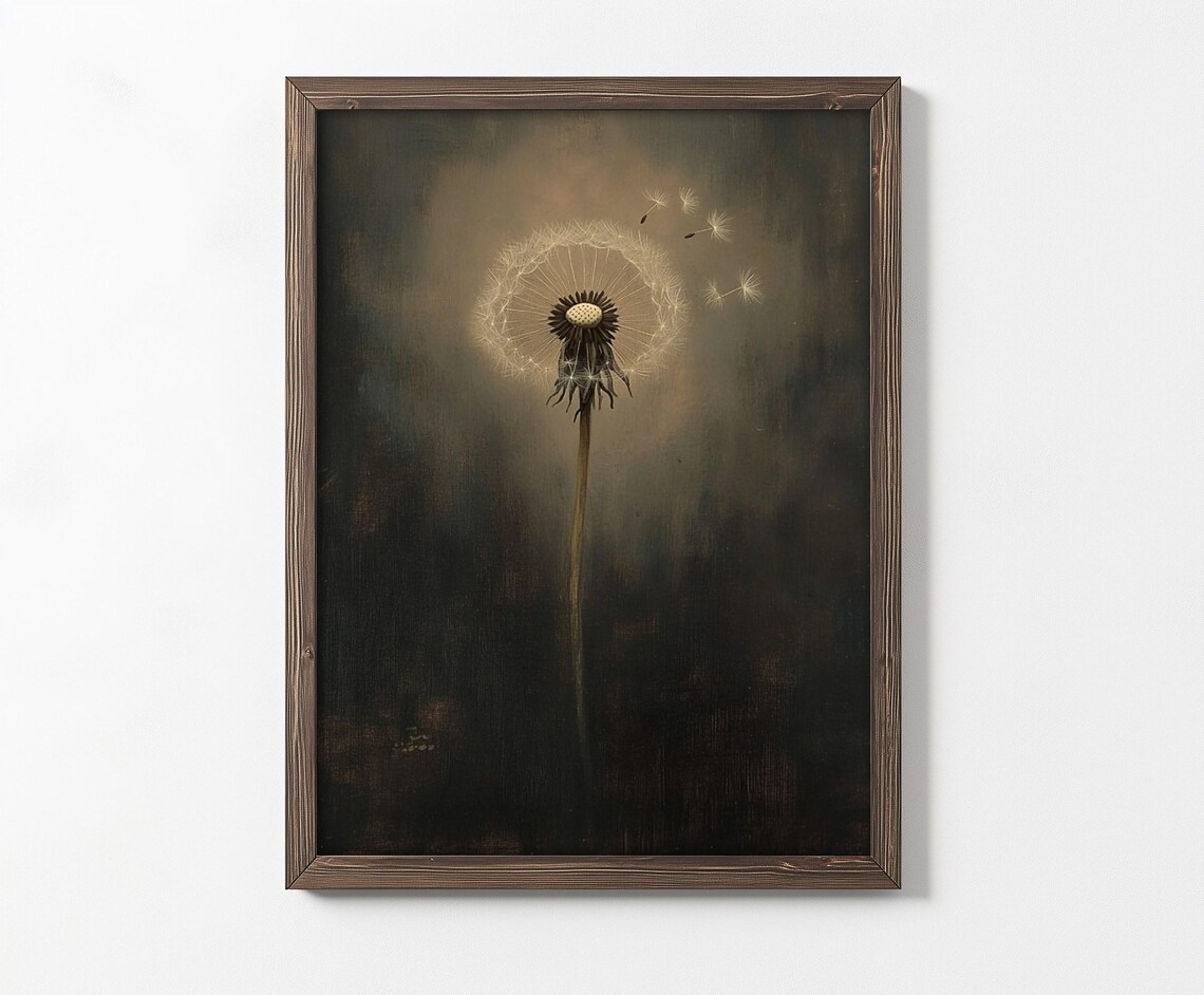 Moody Dandelion Vintage Poster, Dark Academia - Image 2