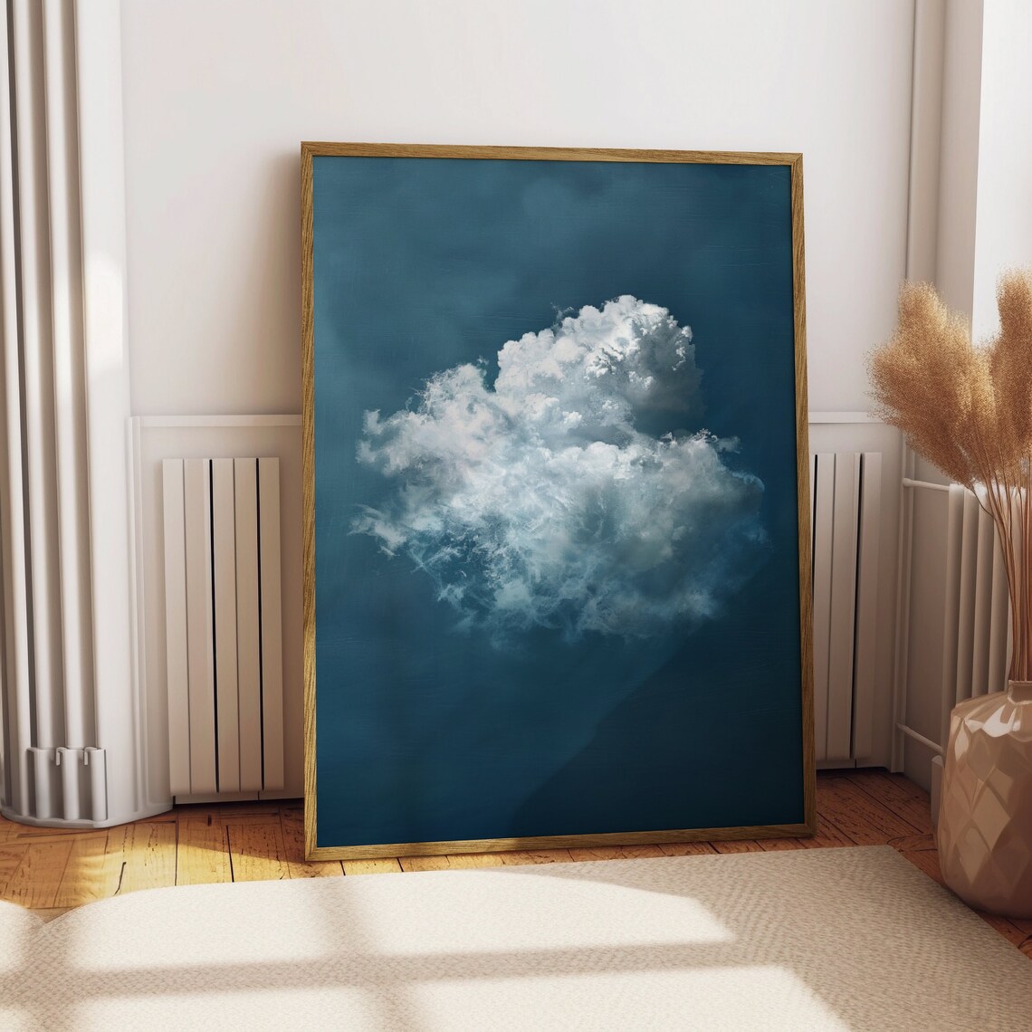 Indigo Rain Cloud Prints Dark Blue Wall Art Gallery Wall Set Surreal Art Abstract Art Living Room Large Maximalist Decor - Image 4