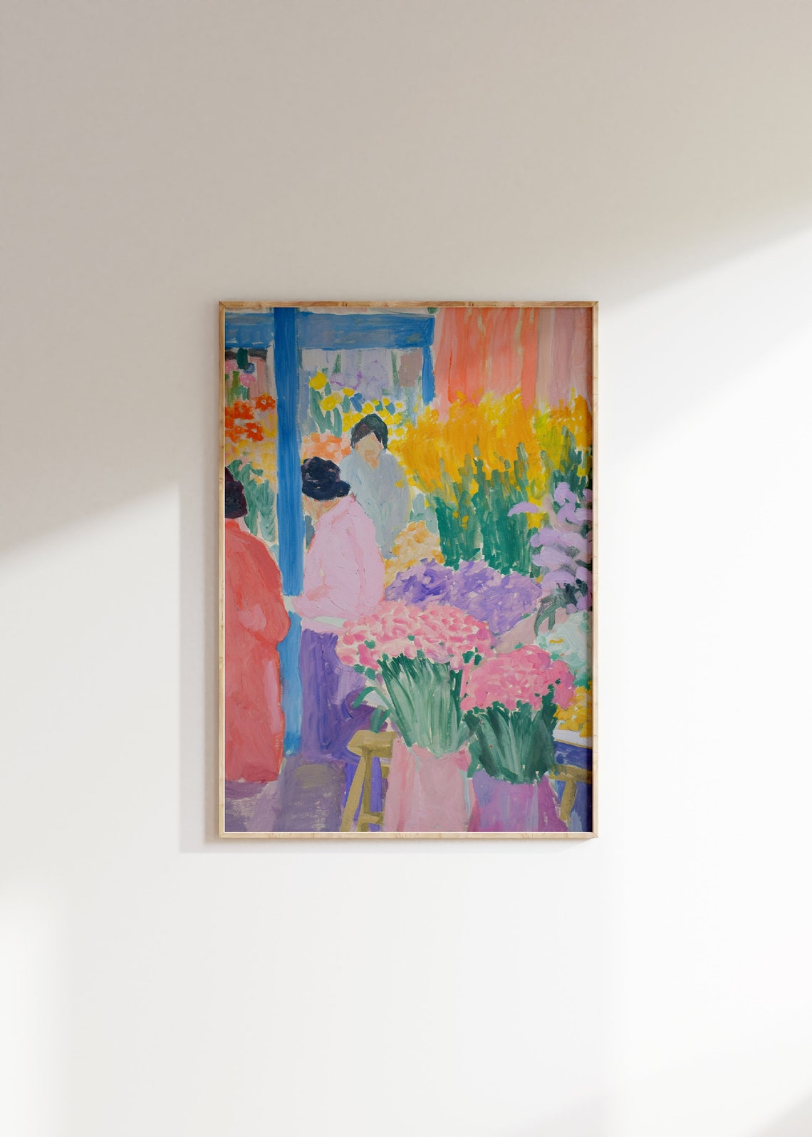 Vintage Flower Market Poster Colourful Floral Print Retro Botanical Wall Art Matisse Style Floral Illustration Flowers Poster Painting - Image 3