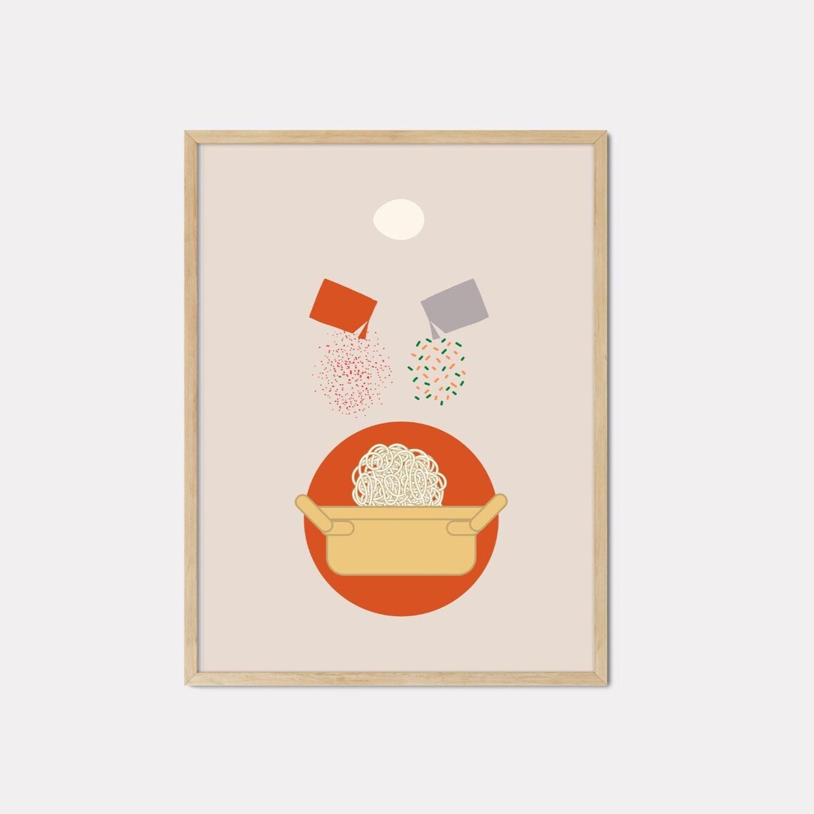 Shin Ramyun Minimalist Korean Noodle Kitchen Poster Decor Art