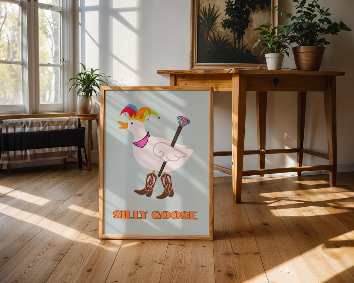 Silly Goose, Fun Goose With Jester Hat - Image 2
