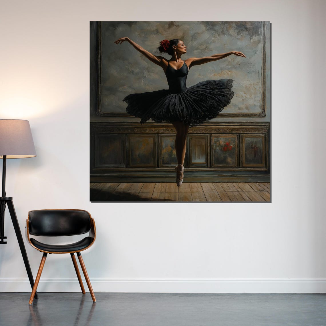 Ballerina Black Tutu Pointe Dance Classical Ballet Art Poster - Image 2
