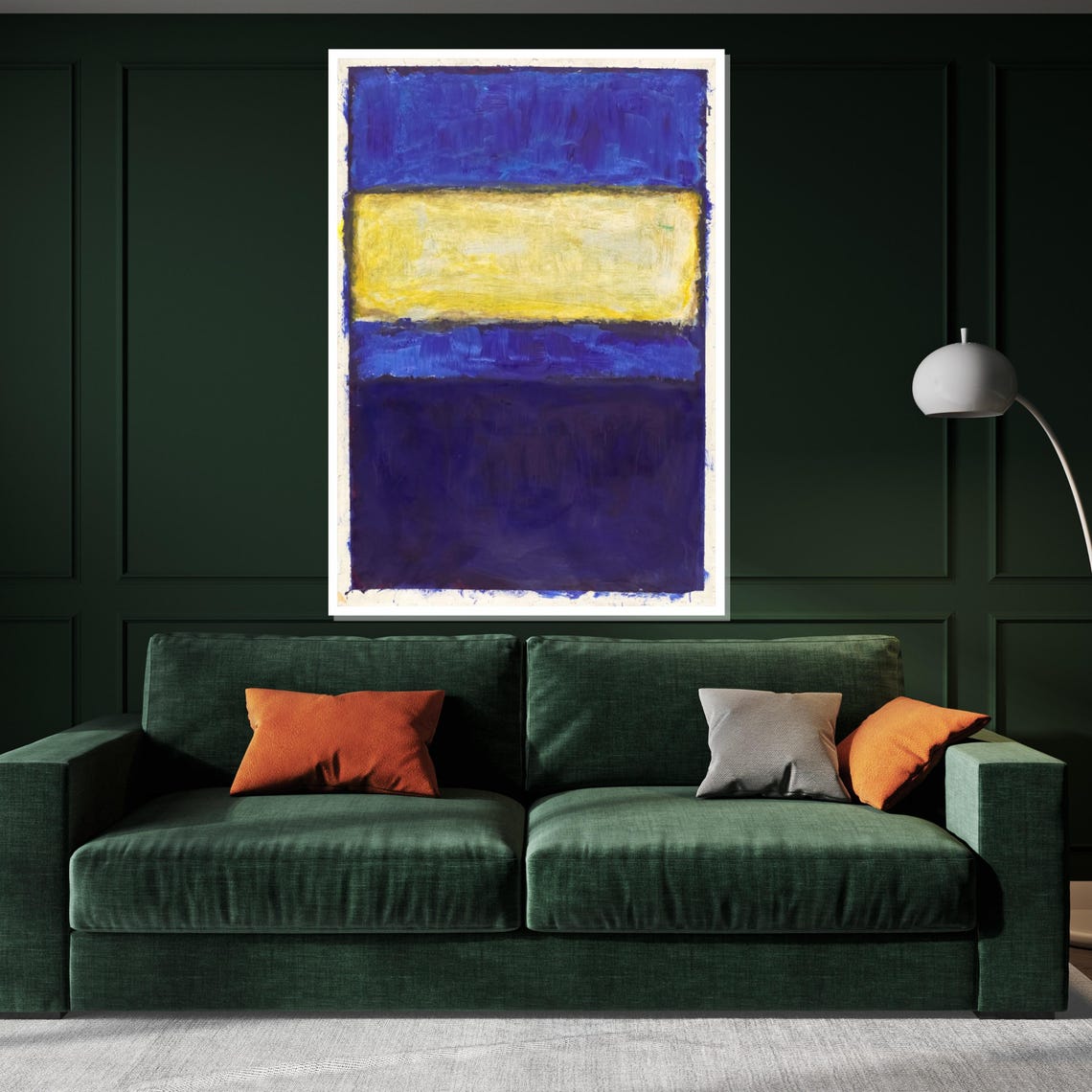 Blue and Yellow Color Field Abstract Art Poster for Living Room - Image 3