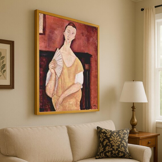 Modigliani Portrait of Lunia Czechowska Fan Expressionist Canvas Poster