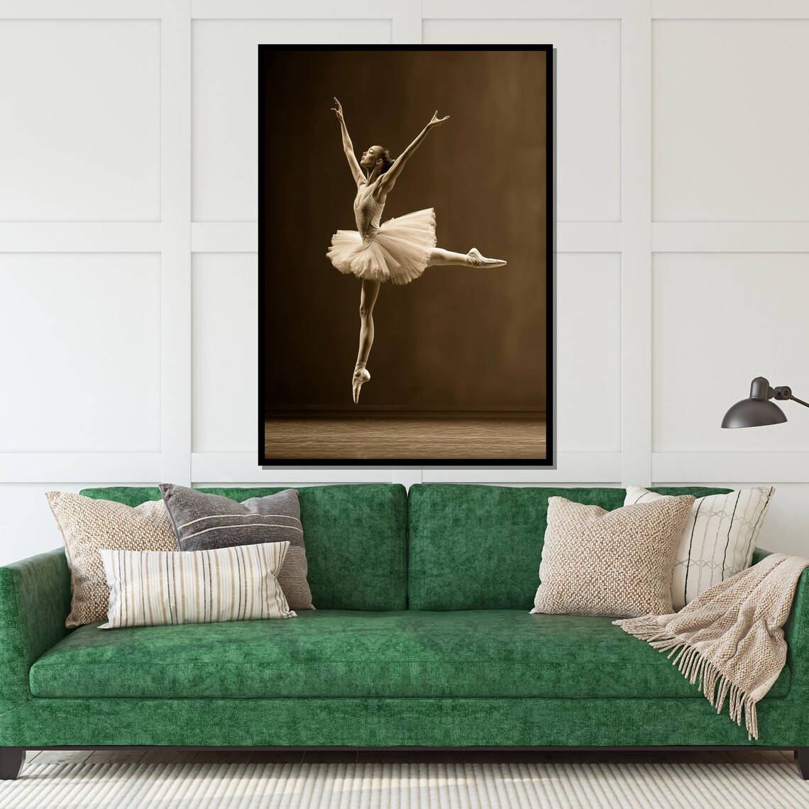 Sepia Ballerina in Grand Jete Leap Timeless Ballet Photo Poster - Image 5