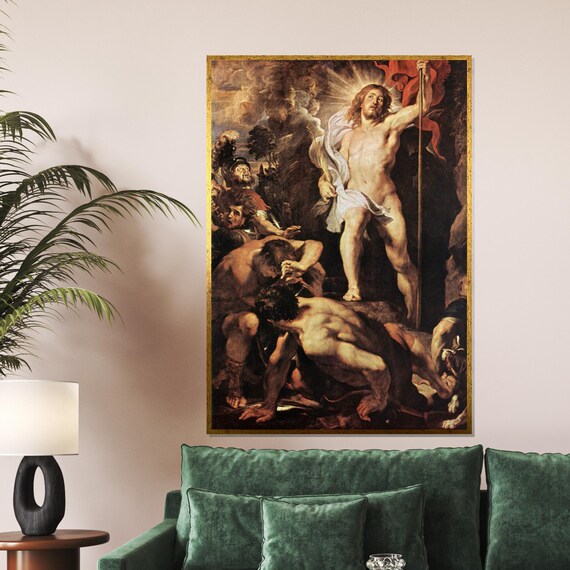 Resurrection Of Jesus Christ With Banner Biblical Triumph Wall Art