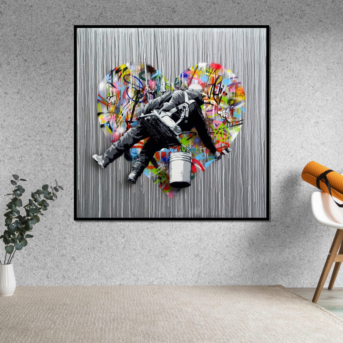 Stencil Painters Reveal Giant Graffiti Heart Bold Love Poster - Image 5