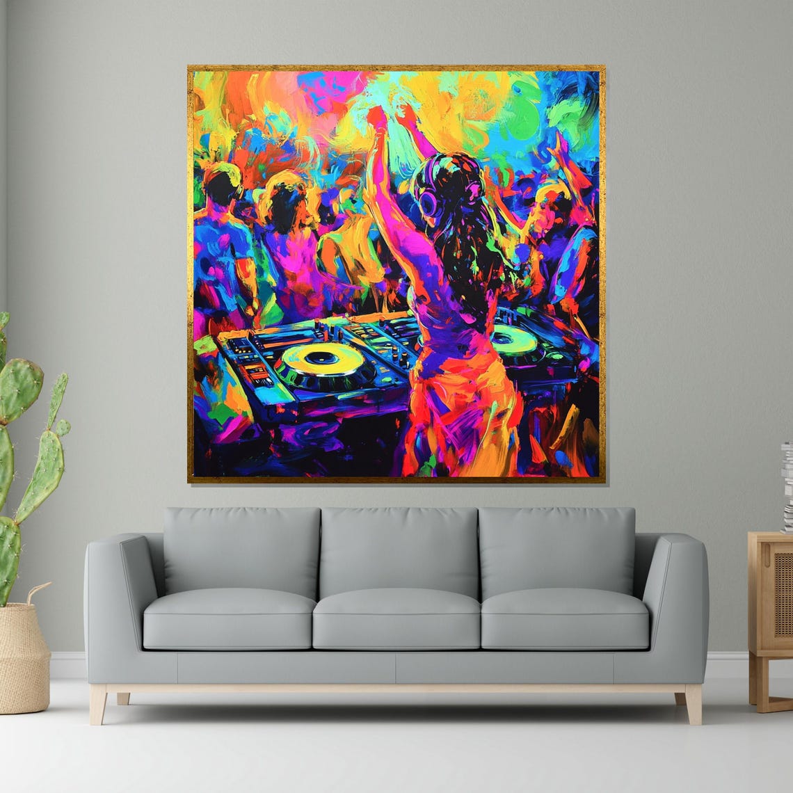 Vibrant Dj Party Colorful Nightlife Art Music Festival Wall Art Dj Design Ready To Hang Club Scene Poster