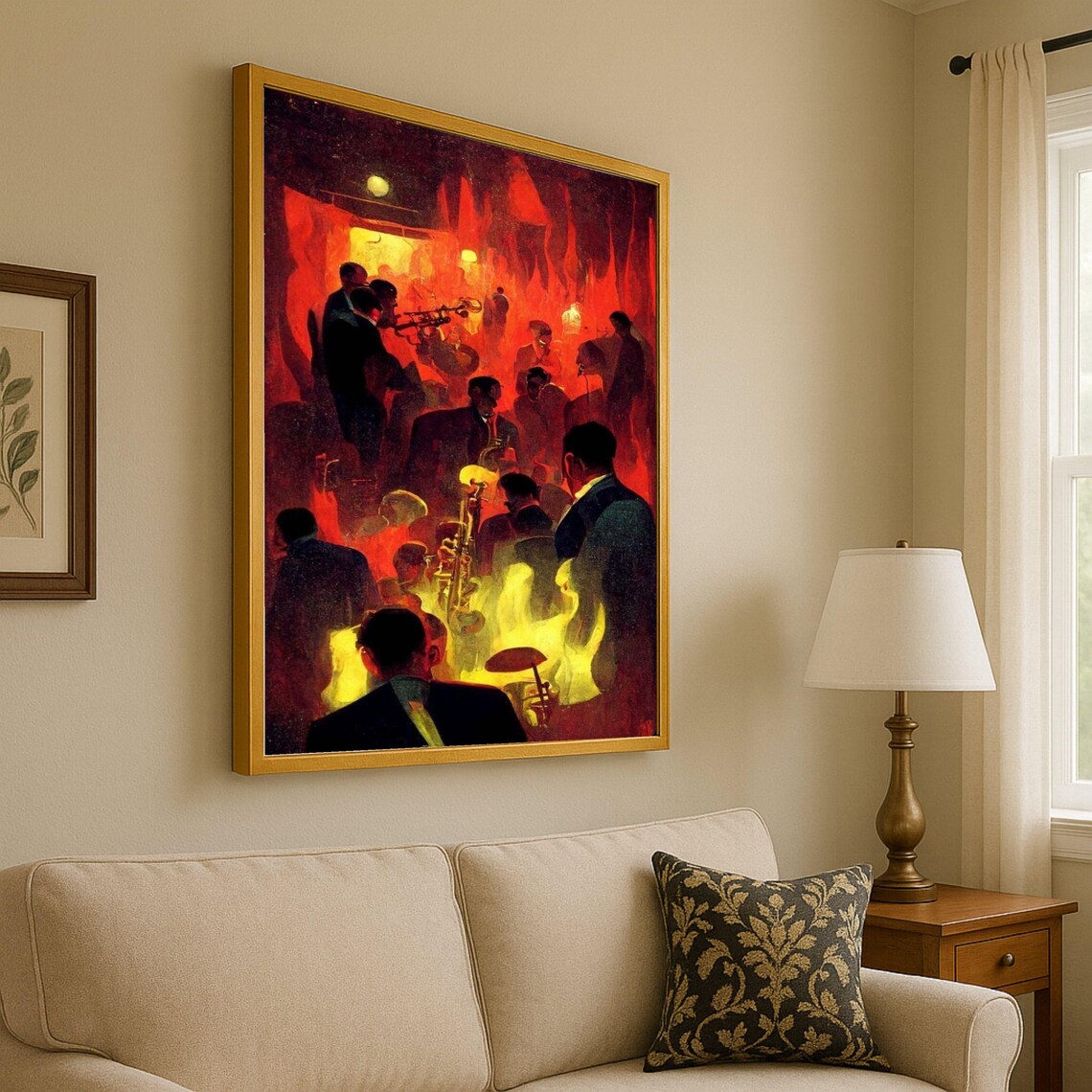 Jazz Club Band Vintage Music Wall Art, Poster Print