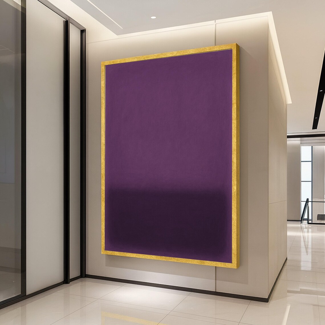 Purple Gradient Canvas Print Minimalist Wall Art Modern Decor Ready To Hang Decoration