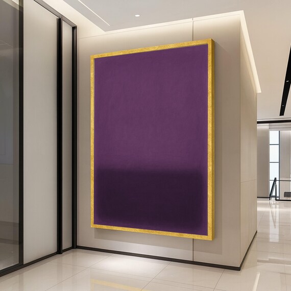Purple Gradient Canvas Print Minimalist Wall Art Modern Decor Ready To Hang Decoration