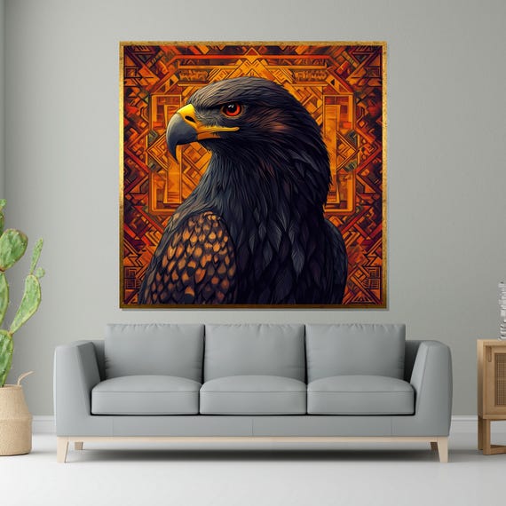 Majestic Eagle Art Bold Bird Wall Print Eagle Illustration Poster Wall Art Design Ready To Hang Decoration