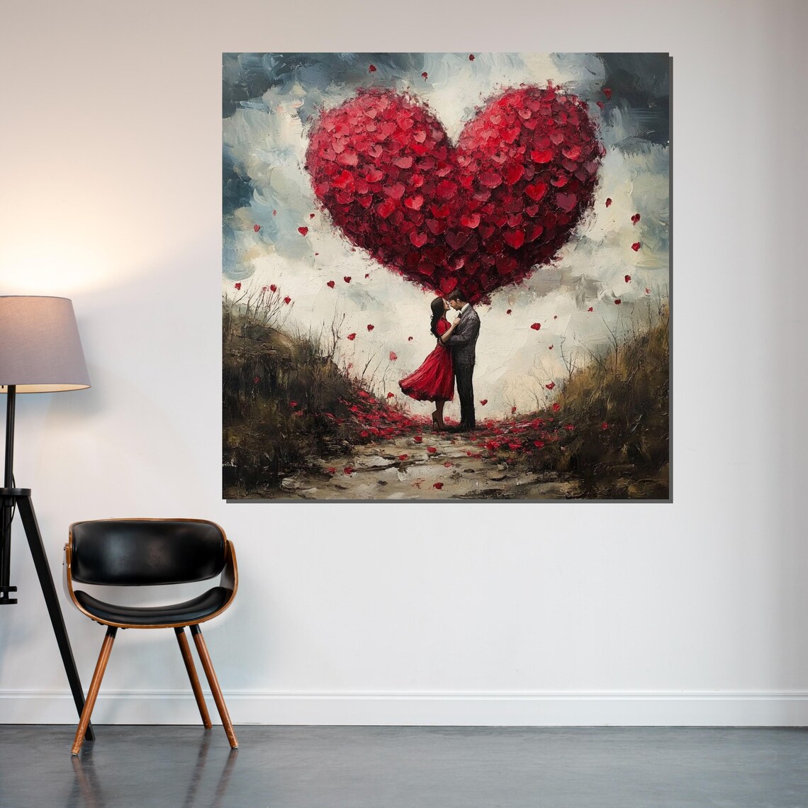 Heart Couple In Love Balloon Art Print, Romantic Decor - Image 2