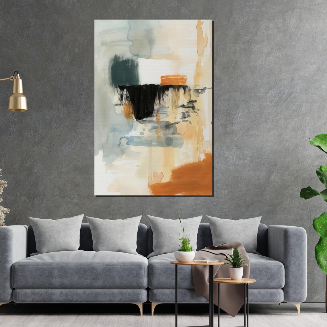 Rust And Sage Abstract Washes Minimalist Earth Tone Art Poster - Image 2