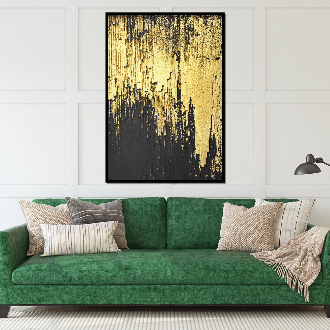 Gold Drip Black Texture Dramatic Metallic Modern Abstract Poster - Image 5