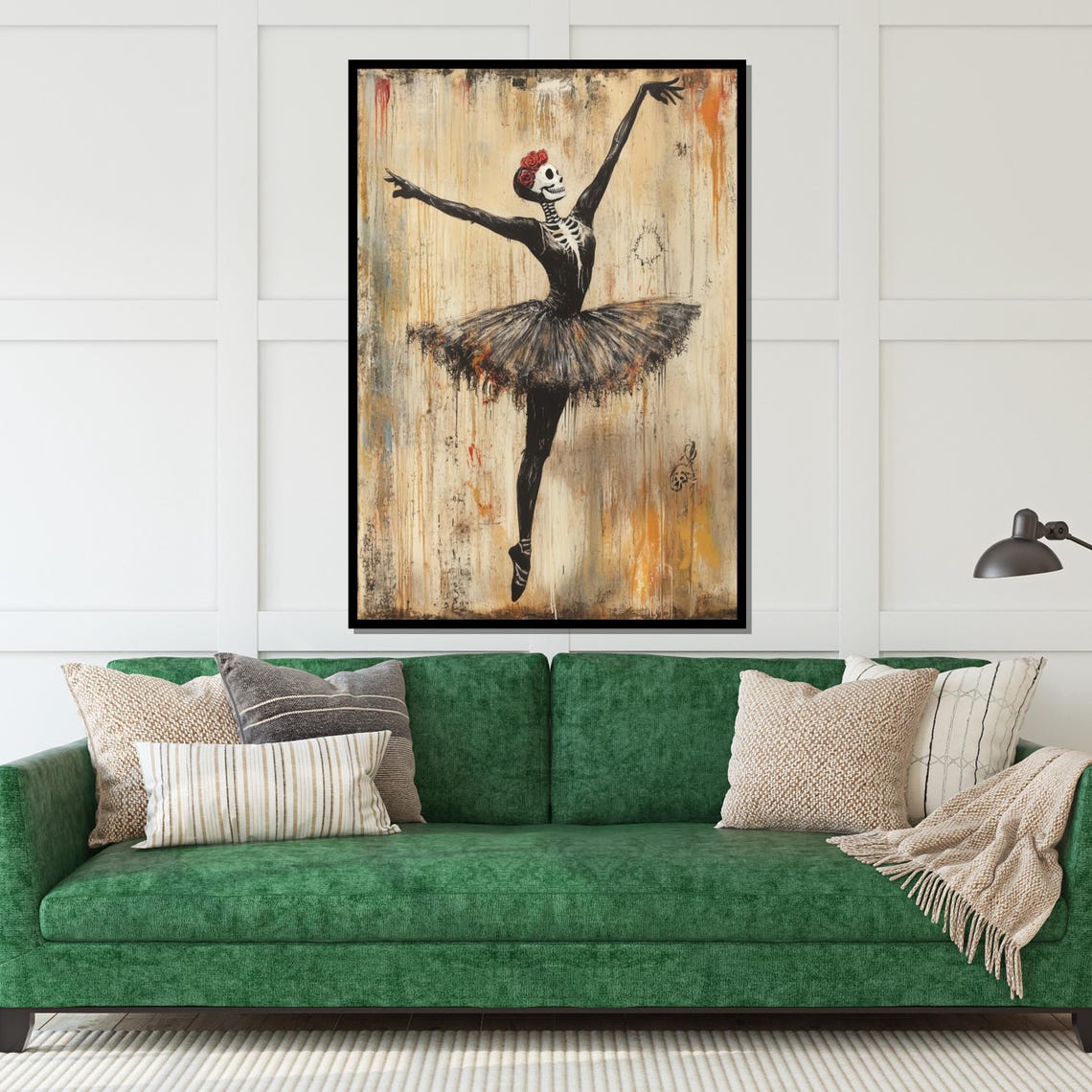 Skeleton Ballerina with Roses Vintage Gothic Dark Ballet Poster - Image 5