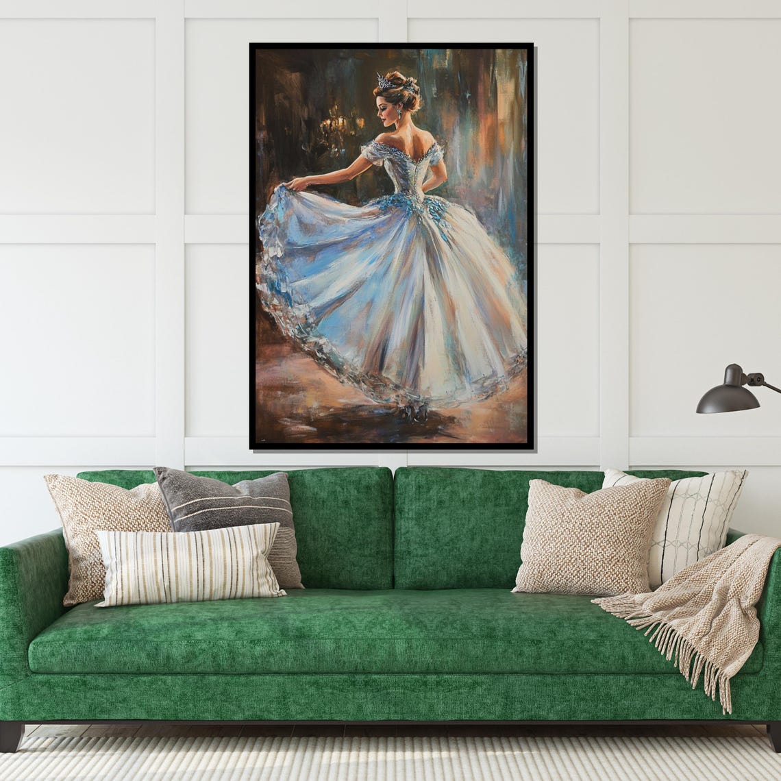 Ballerina Twirling Shimmering Blue Gown Elegant Dance Poster - Image 5