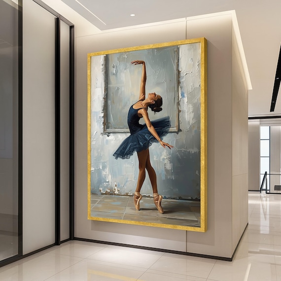 Ballet Dancer Canvas Print Elegant Ballerina Wall Art Dance Decor Ready To Hang Modern Decoration