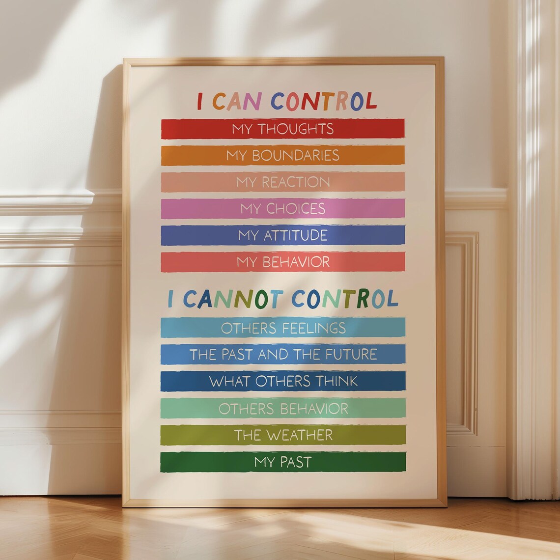 What I Can And Cannot Control Poster, Therapy Office