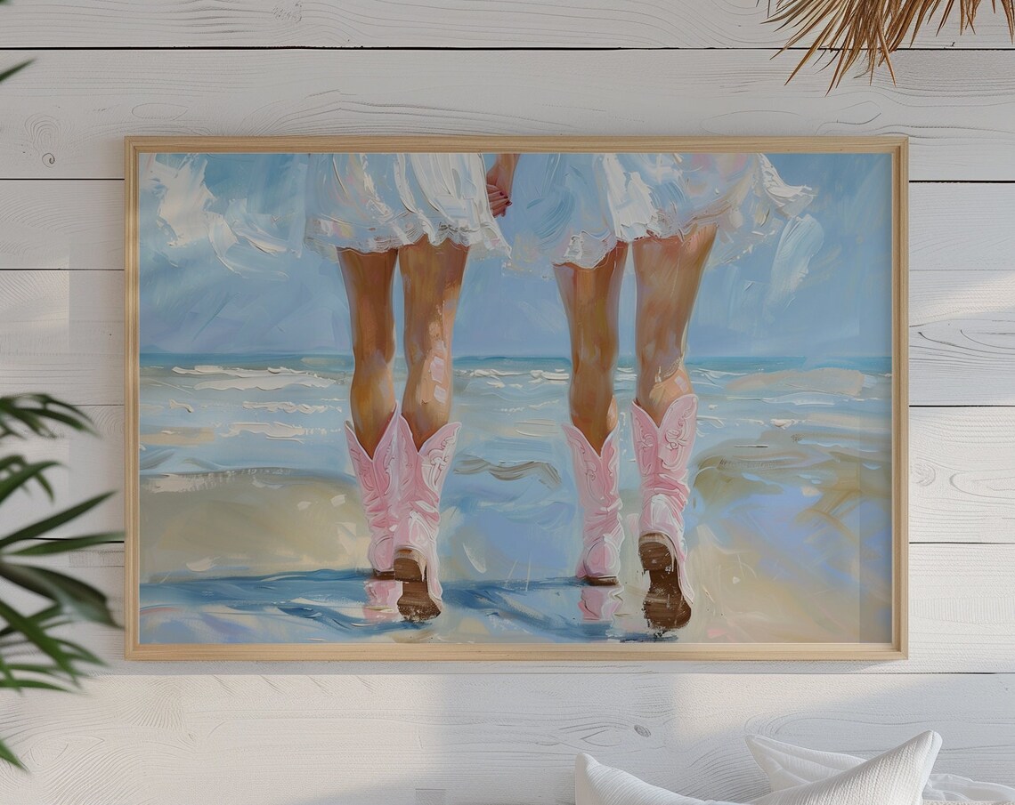Coastal Cowgirl Dorm Room Art Print, Preppy Boho - Image 3