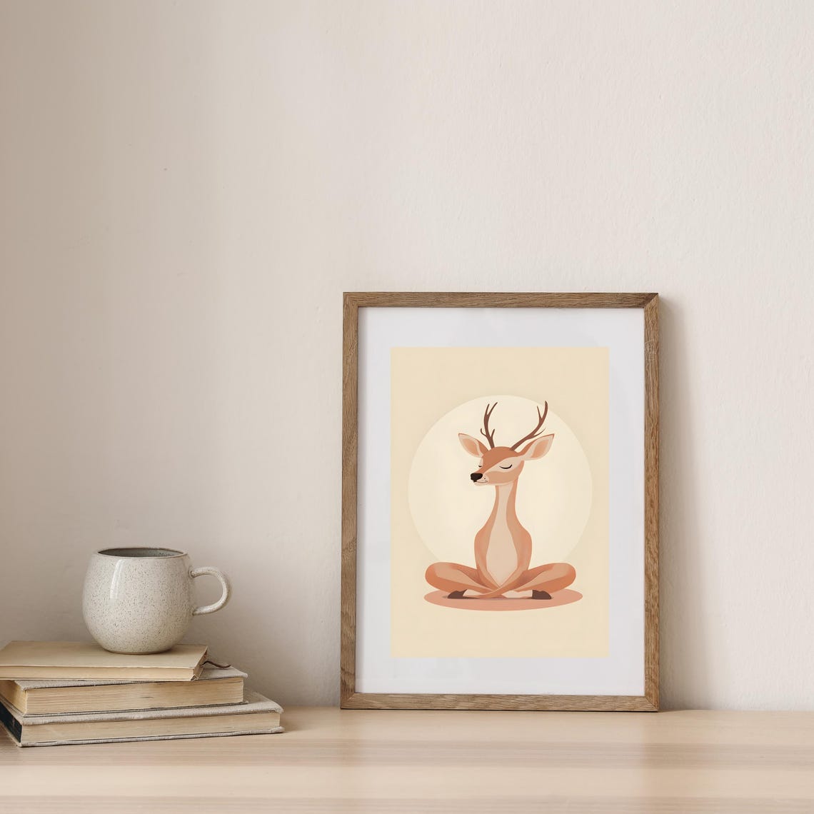 Meditating Deer Lotus Pose Minimalist Zen Yoga Studio Art Poster - Image 7