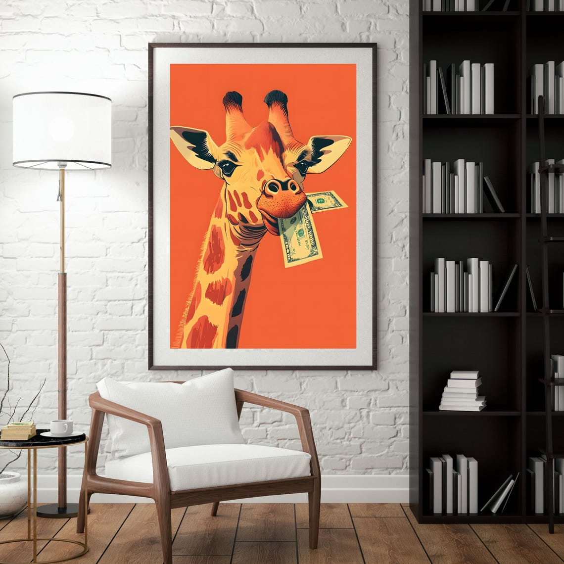 Money Giraffe Wall Art Whimsical Giraffe Poster Funny Animal Illustration Bold Giraffe Artwork Unique Wall Decor For Animal - Image 5