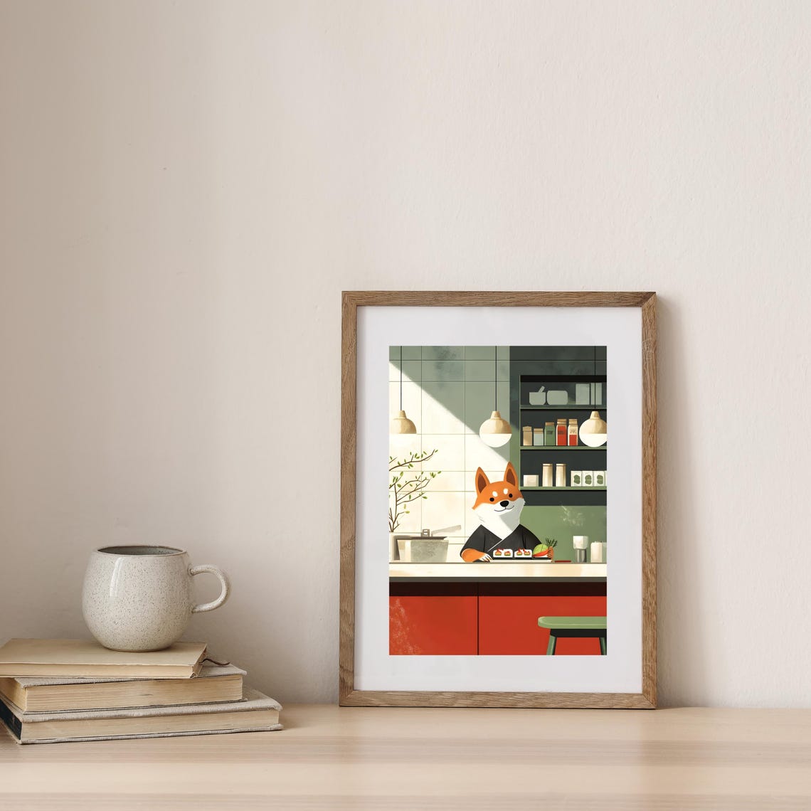 Cute Shiba Inu Sushi Chef Poster Japanese Kitchen Wall Art Adorable Dog Cooking Art Shiba Inu Sushi Art Print Japanese Culinary - Image 4