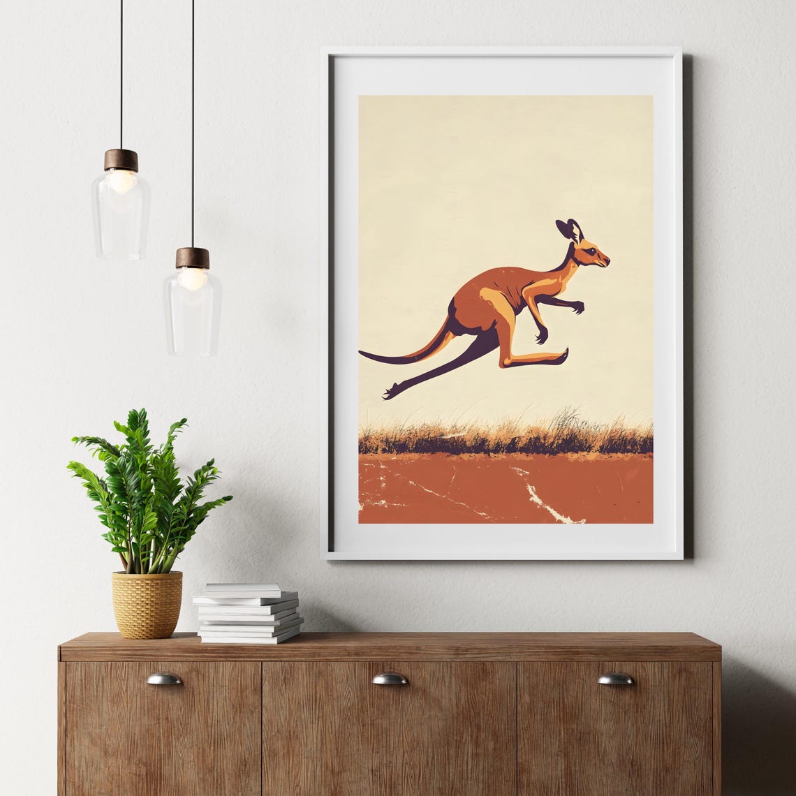 Leaping Kangaroo Red Desert Vintage Australia Wildlife Poster - Image 6