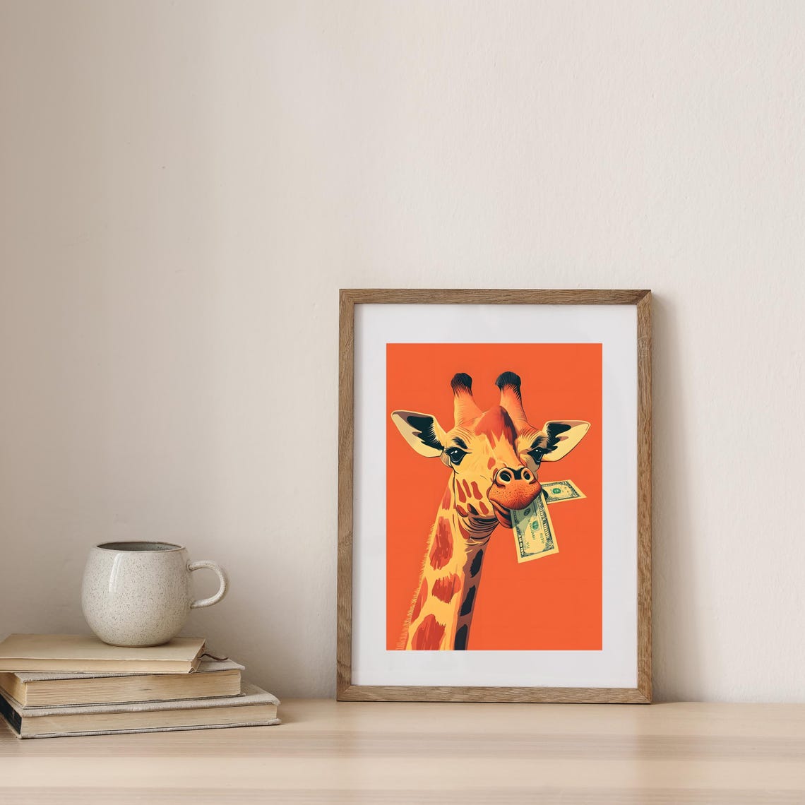 Money Giraffe Wall Art Whimsical Giraffe Poster Funny Animal Illustration Bold Giraffe Artwork Unique Wall Decor For Animal - Image 7