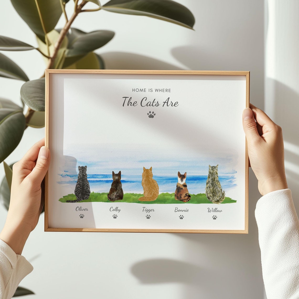 Personalised Family Cat Print Cat Gifts Pet Memorial Gift Cat Themed Gift Cat Mom Gifts Cat Dad Gifts Christmas Gift For Cat Lover